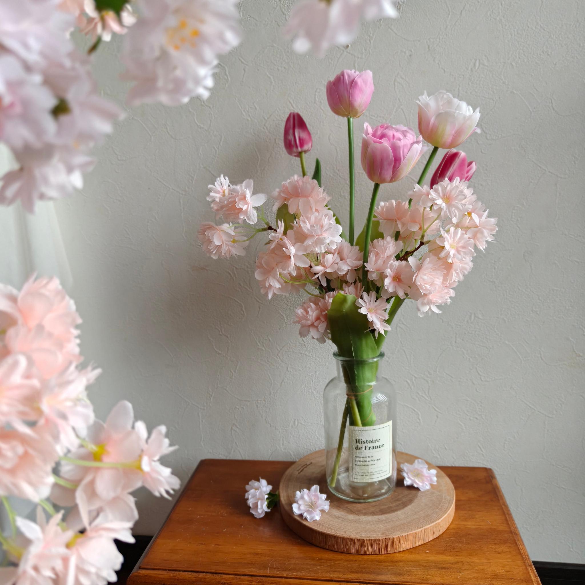 桜とチューリップのブーケ ひなまつり2026 インテリア お祝い花 入学祝い 母の日 店舗装飾 桜2026 新作2026 | 7枚目